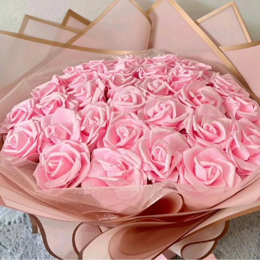 GLITTER ROSES CLASSIC BOUQUET - PINK