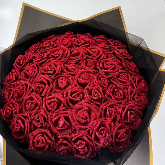 GLITTER ROSES CLASSIC BOUQUET - RED