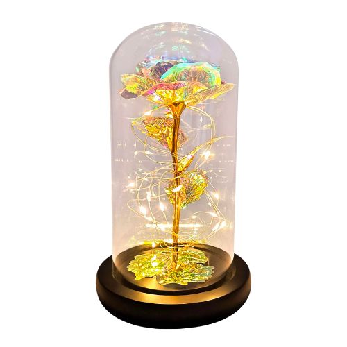 MAGICAL ROSE LIGHT BELL JAR - WHITE