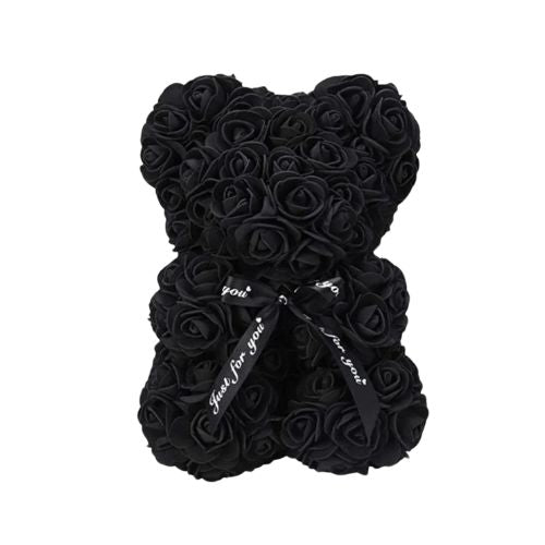 HANDMADE ROSES BEAR - BLACK