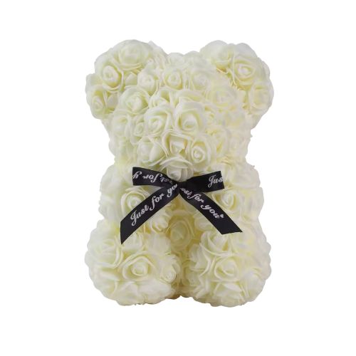 HANDMADE ROSES BEAR - WHITE