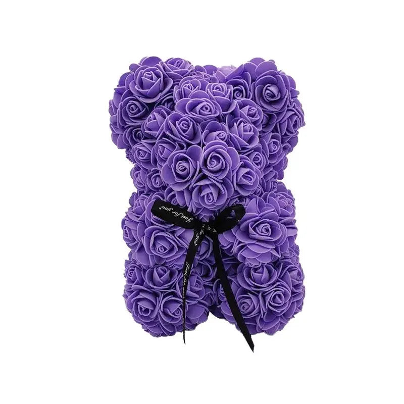 HANDMADE ROSES BEAR - LAVENDER