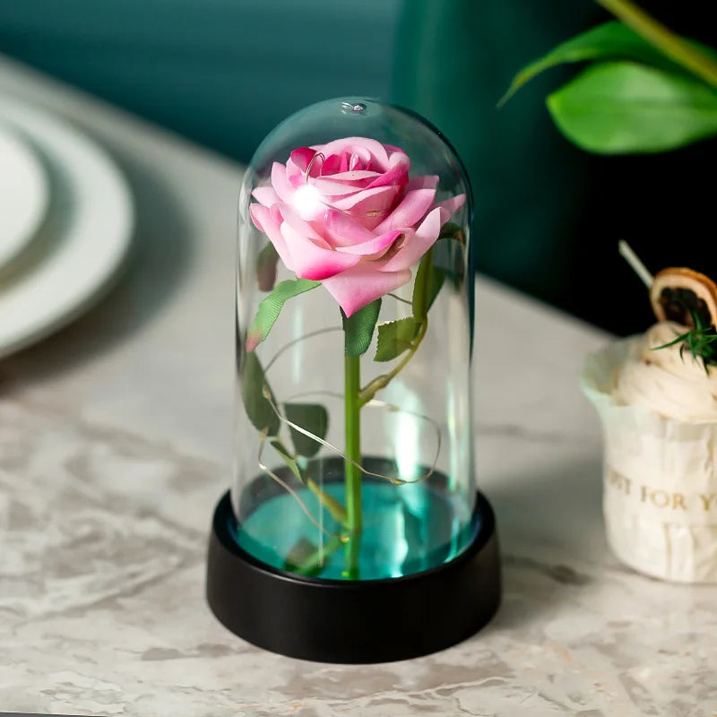 PRESERVED MAGICAL ROSE BELL JAR - PINK