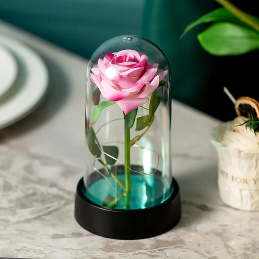 PRESERVED MAGICAL ROSE BELL JAR - PINK