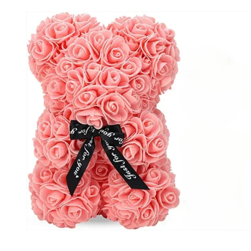 HANDMADE ROSES BEAR - WHITE