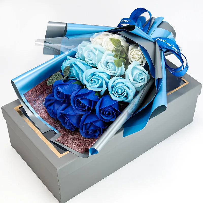 PRESERVED ROSES CLASSIC BOUQUET - BLUE