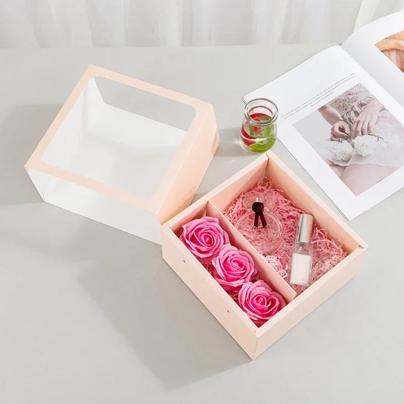 SQUARED ROSES GIFT BOX - BLACK/PINK